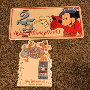 Vintage 25 Years Walt Disney World License Plate